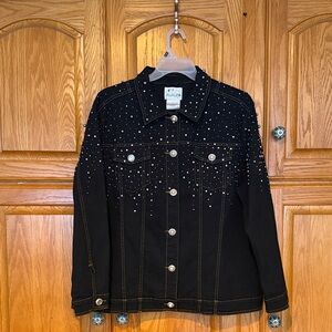 Quacker Factory Women’s Black Denim Jacket